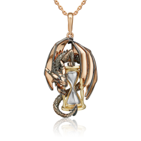 Подвеска «Дракон с часами» из комбинированного золота 03-3500-00-000-1113