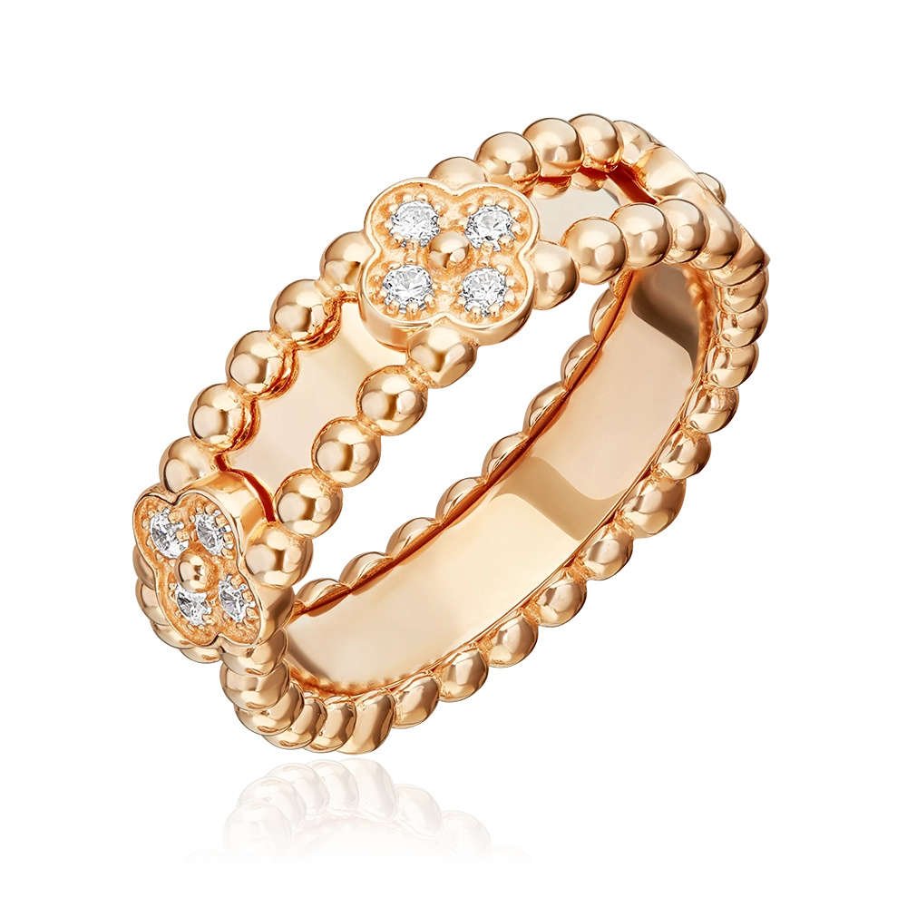 Кольцо из красного золота с фианитами 01-5949-00-401-1110