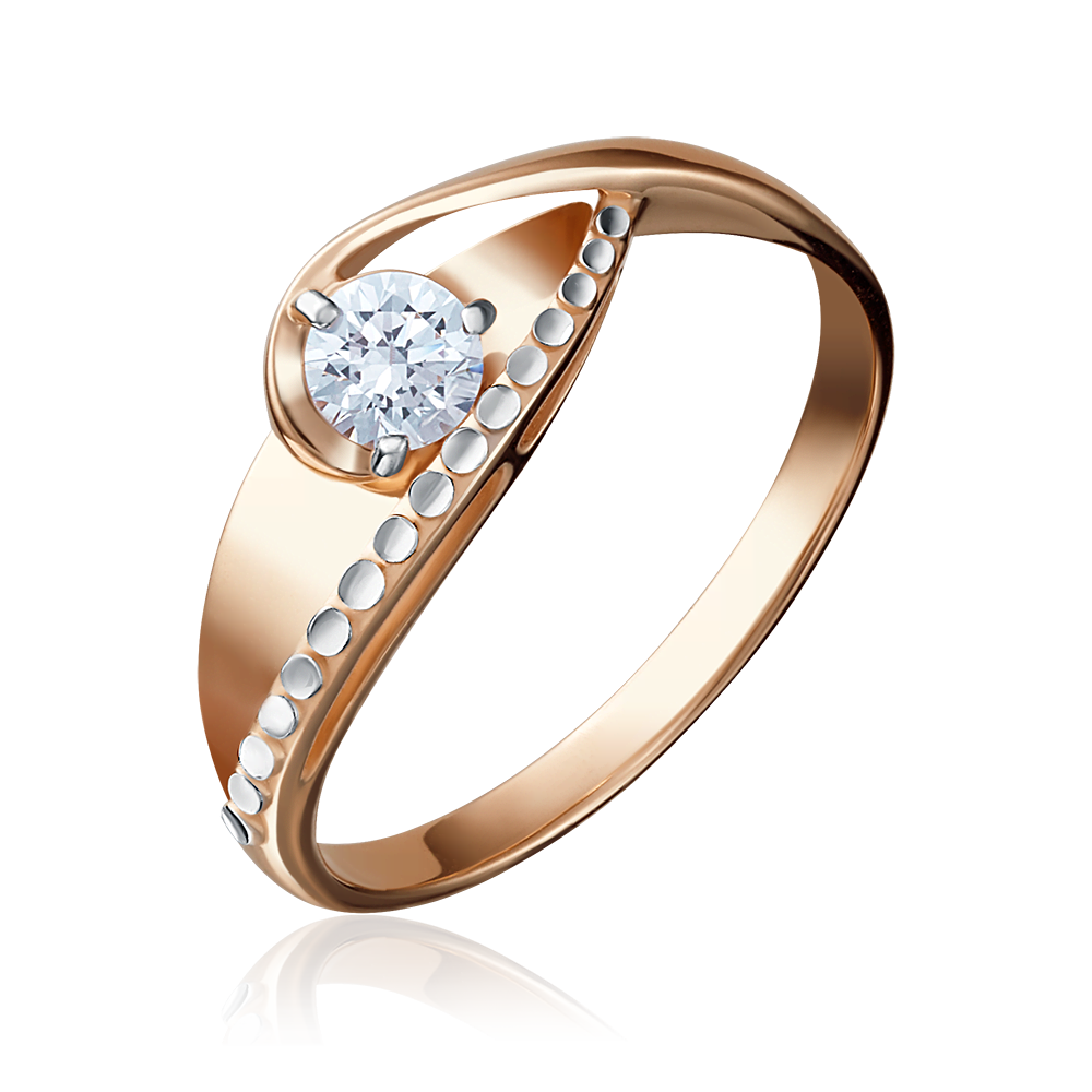 Кольцо из красного золота с бриллиантом 01-5170-00-101-1110-30