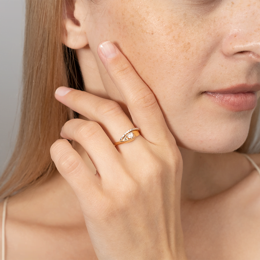 Кольцо из красного золота с бриллиантом 01-5170-00-101-1110-30