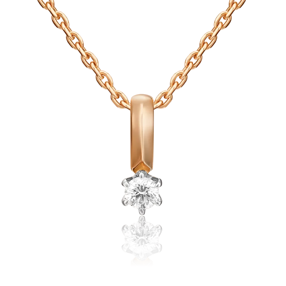 Подвеска из комбинированного золота с бриллиантом 03-0216-00-101-1111-30