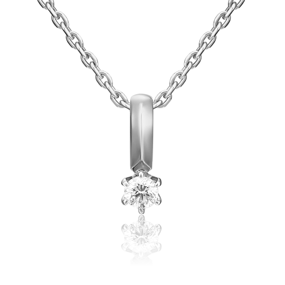 Подвеска из белого золота с бриллиантом 03-0217-00-101-1120-30