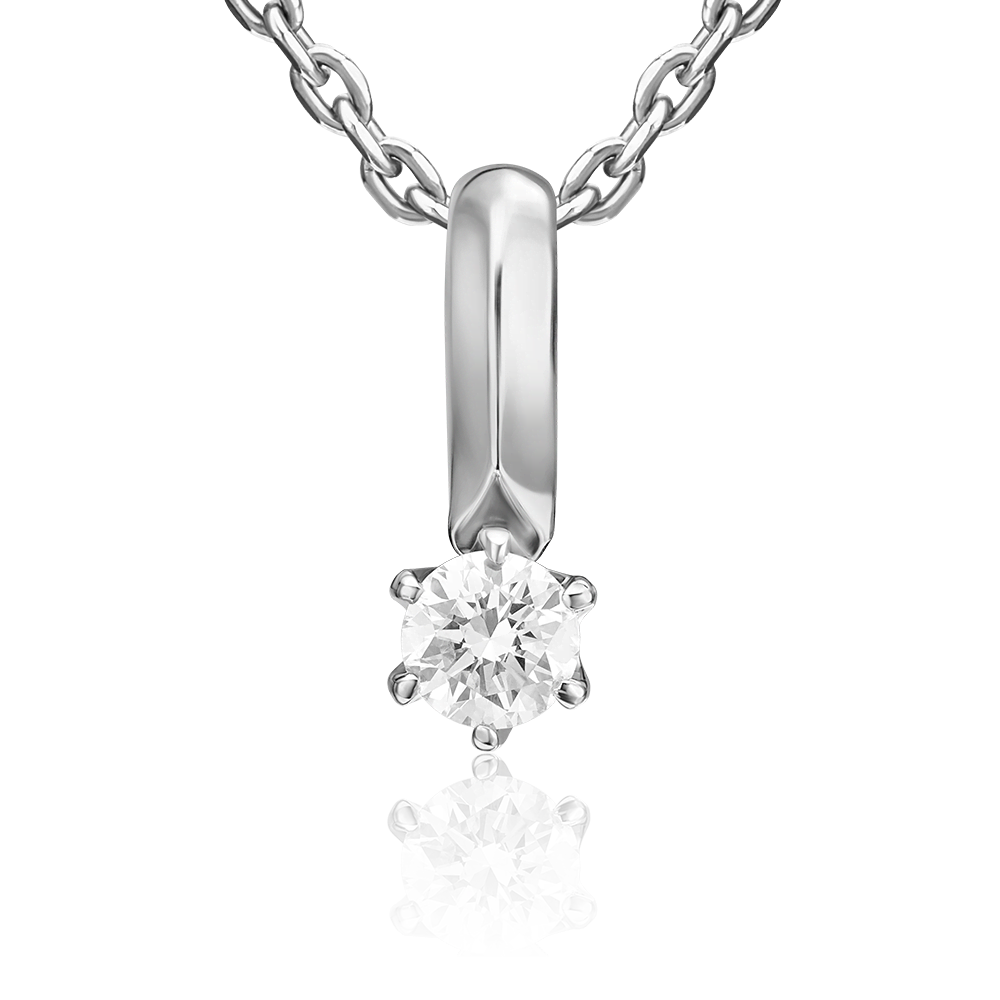 Подвеска из белого золота с бриллиантом 03-0219-00-101-1120-30