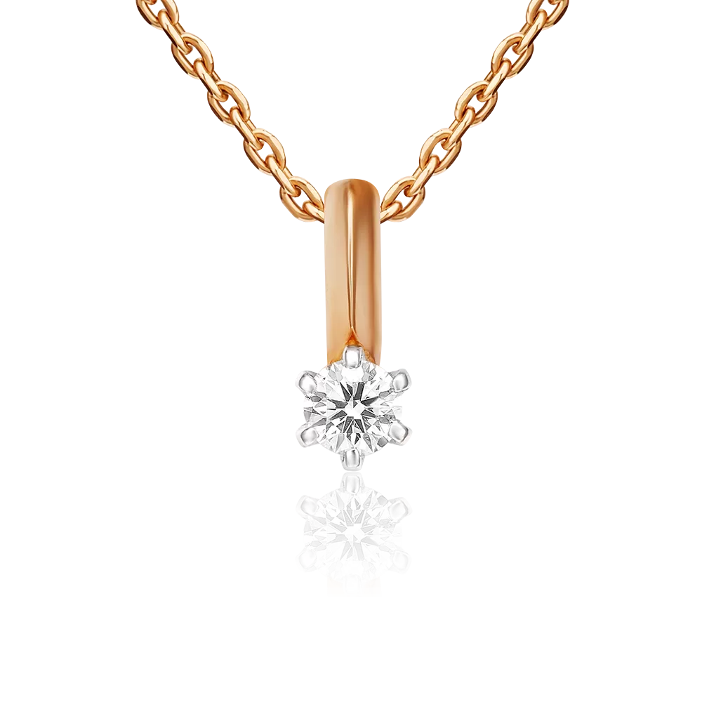 Подвеска из комбинированного золота с бриллиантом 03-0220-00-101-1111-30