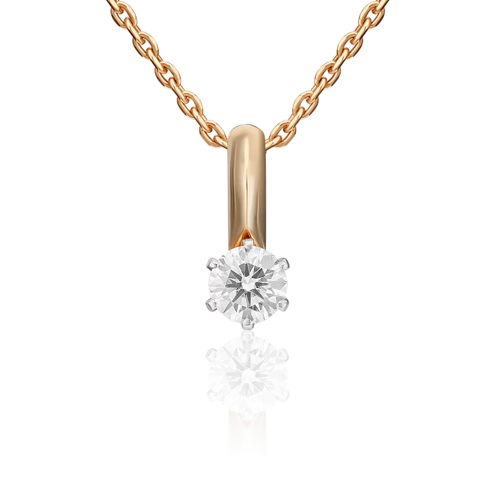 Подвеска из комбинированного золота с бриллиантом 03-0230-00-101-1111-30