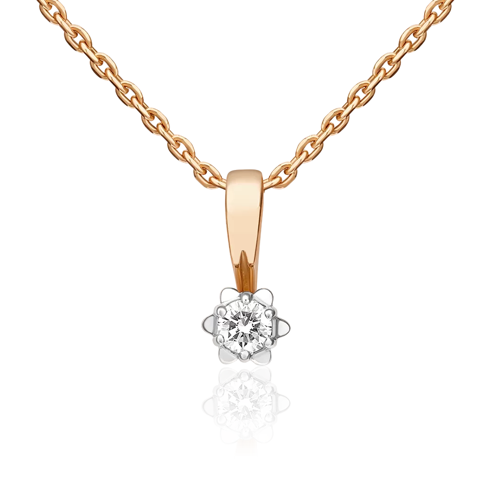 Подвеска из комбинированного золота с бриллиантом 03-0242-00-101-1111-30