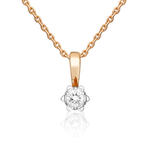 Подвеска из комбинированного золота с бриллиантом 03-0246-00-101-1111-30