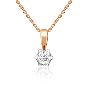 Подвеска из комбинированного золота с бриллиантом 03-0256-00-101-1111-30