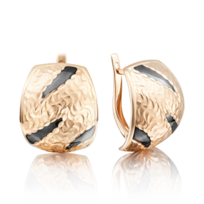 Серьги с английским замком из красного золота с алмазной гранью 02-3716-00-000-1110-04