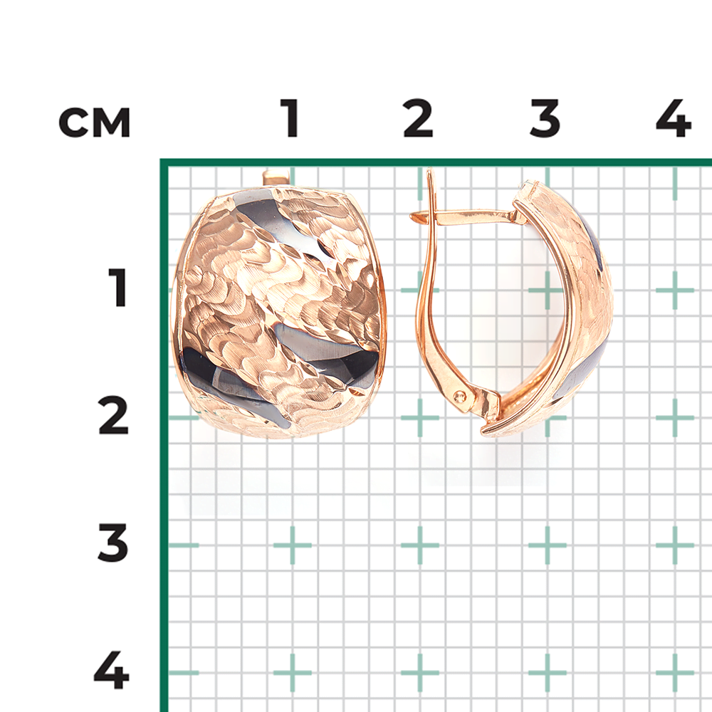 Серьги с английским замком из красного золота с алмазной гранью 02-3716-00-000-1110-04