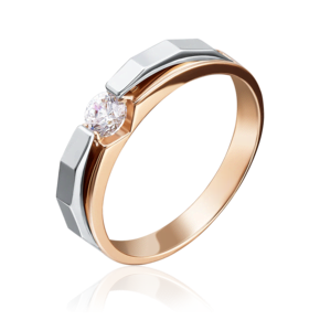 Кольцо из комбинированного золота с бриллиантом 01-5121-00-101-1111-30