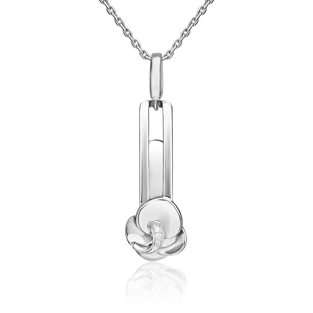 Подвеска из белого золота с бриллиантами 03-3368-00-101-1120