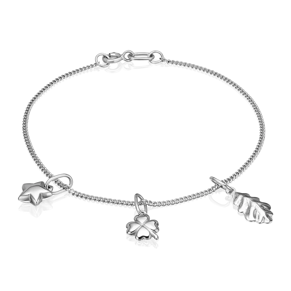 Браслет панцирного плетения с набором подвесок «Удача» из серебра 16-0002-00-000-0200