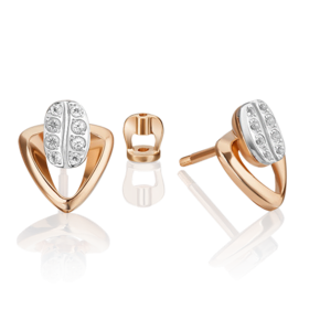 Серьги-пусеты из комбинированного золота с натуральными топазами white 02-4915-00-201-1111