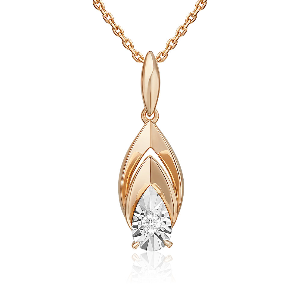 Подвеска из комбинированного золота с бриллиантом 03-3471-00-101-1111