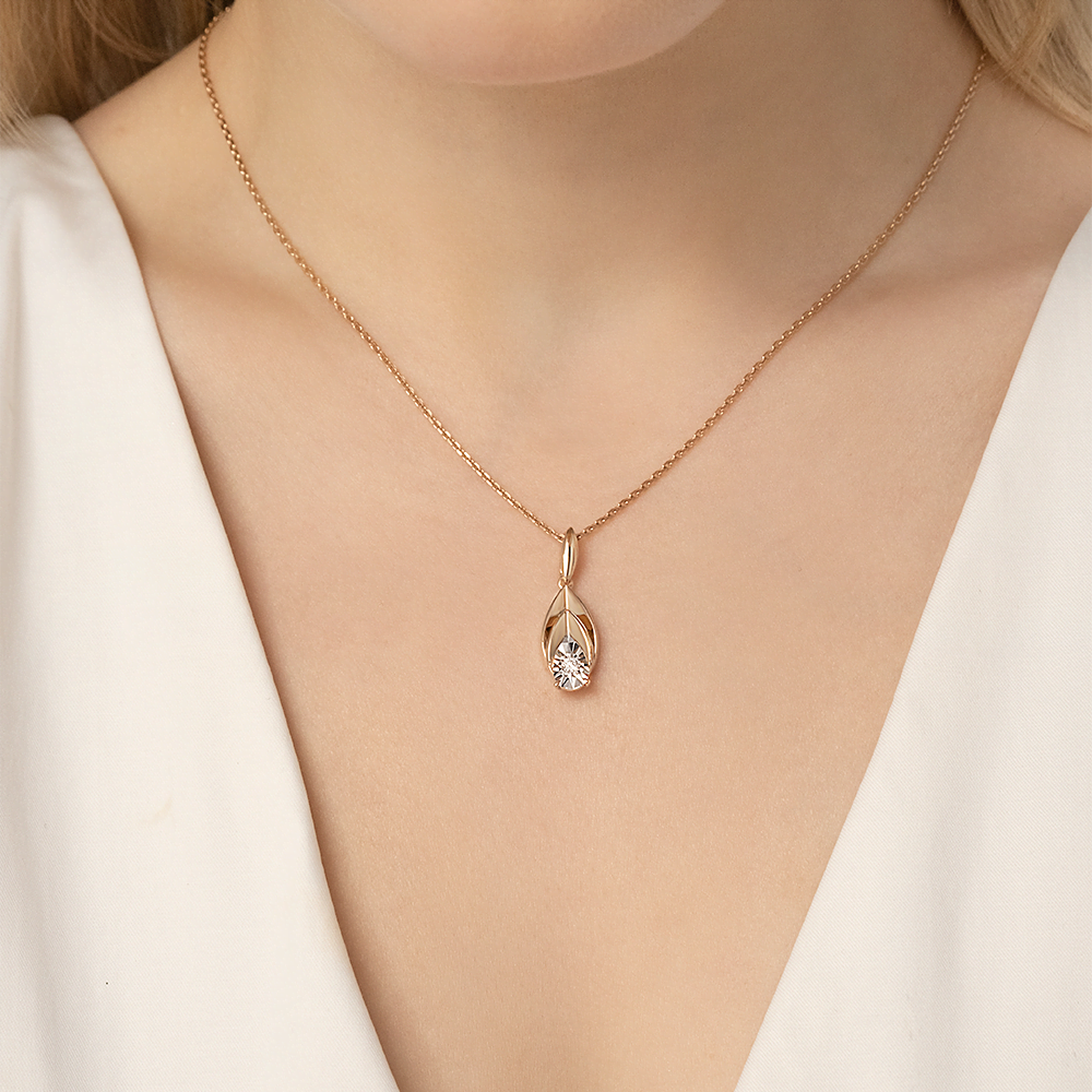 Подвеска из комбинированного золота с бриллиантом 03-3471-00-101-1111