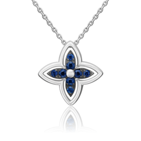 Подвеска-бегунок из белого золота с сапфирами 03-3633-00-102-1120