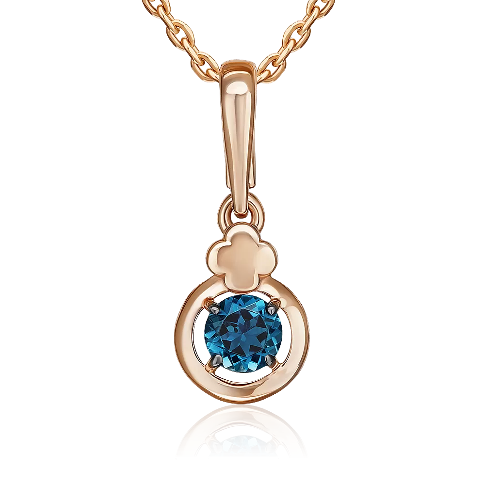 Подвеска из красного золота с топазом 03-3572-02-201-1110