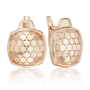 Серьги с английским замком из красного золота 02-5262-00-000-1110