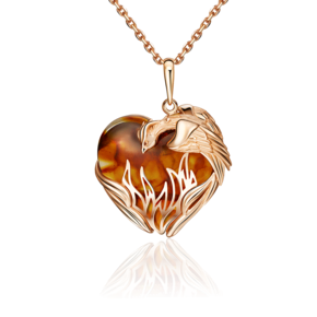 Подвеска «Феникс» из красного золота с янтарём 03-2902-00-271-1110-46