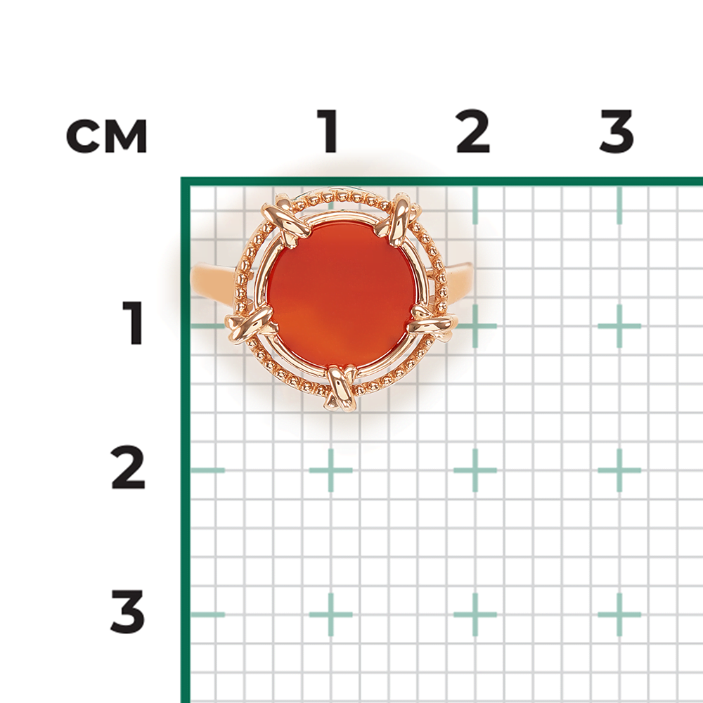 Кольцо из красного золота с сердоликом 01-5857-00-748-1110