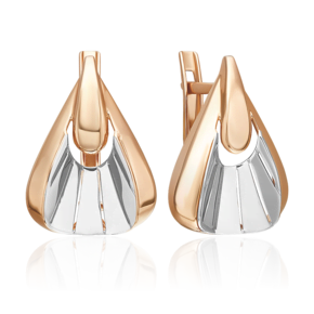 Серьги с английским замком из комбинированного золота 02-5371-00-000-1111