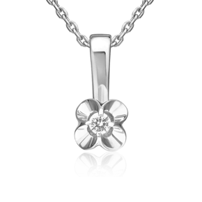 Подвеска из белого золота с бриллиантом 03-3523-00-101-1120