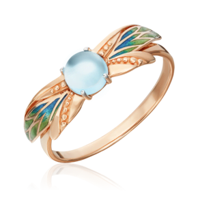 Кольцо «Стрекоза» из красного золота с топазом и эмалью 01-5455-00-201-1110-57