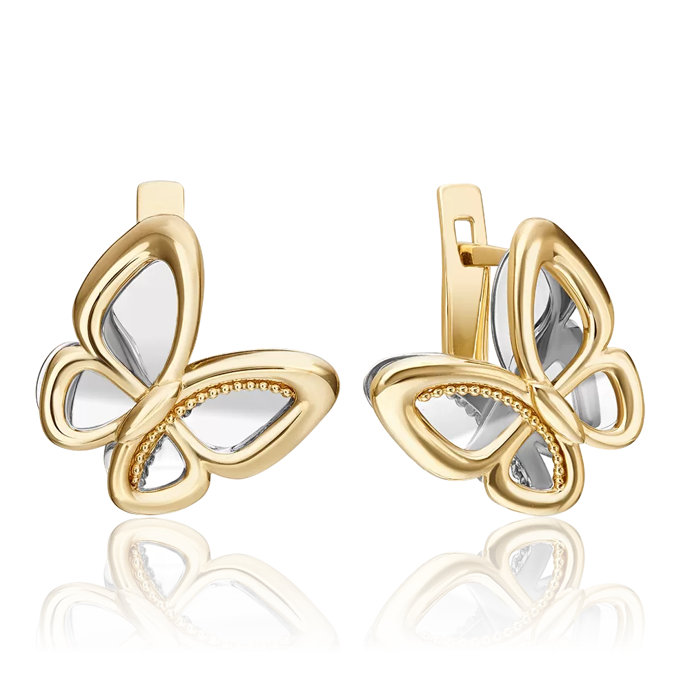 Серьги «Бабочки. Мгновения красоты» из комбинированного золота 02-4847-00-000-1121