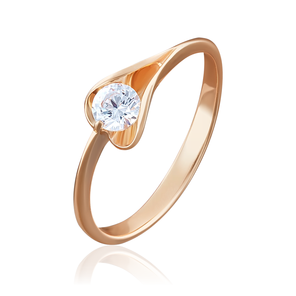 Кольцо из красного золота с бриллиантом 01-4969-00-101-1110-30