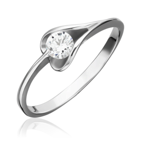 Кольцо из белого золота с фианитом 01-4969-00-501-1120-38