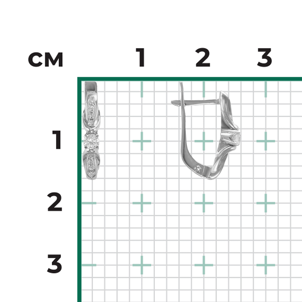 Серьги с английским замком из белого золота с бриллиантами 02-3845-00-101-1120-30
