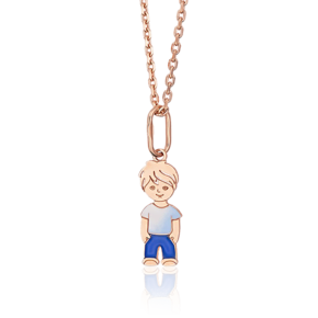 Подвеска «Мальчик» из красного золота с эмалью 03-2622-00-000-1110-25