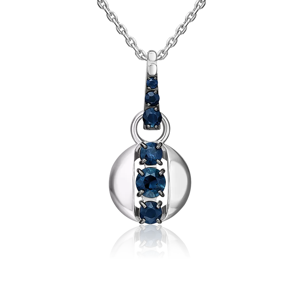 Подвеска из белого золота с сапфирами 03-3570-00-102-1120