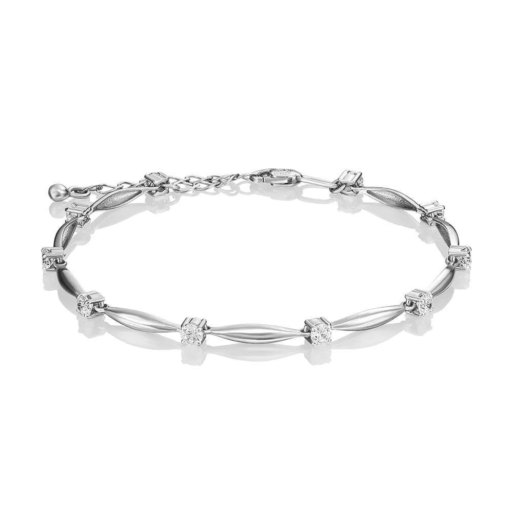 Браслет из белого золота с фианитами 05-0634-00-501-1120-38