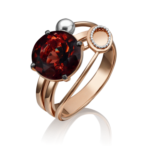 Кольцо из красного золота с гранатом 01-5253-00-204-1110-46