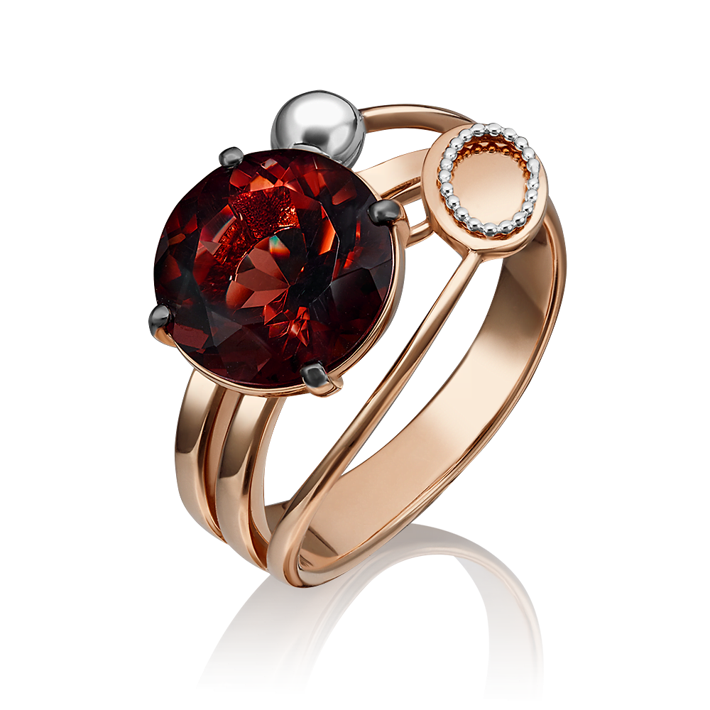 Кольцо из красного золота с гранатом 01-5253-00-204-1110-46