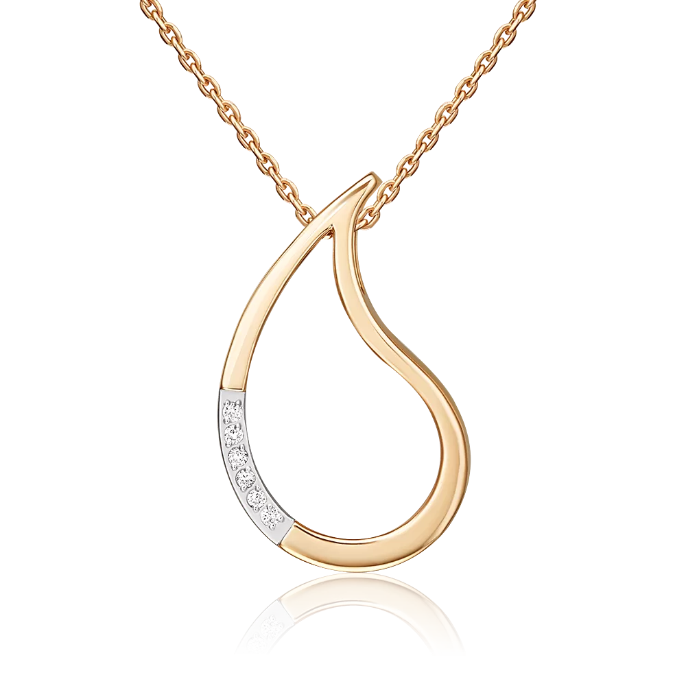 Подвеска из красного золота с бриллиантами 03-0925-00-101-1110-30