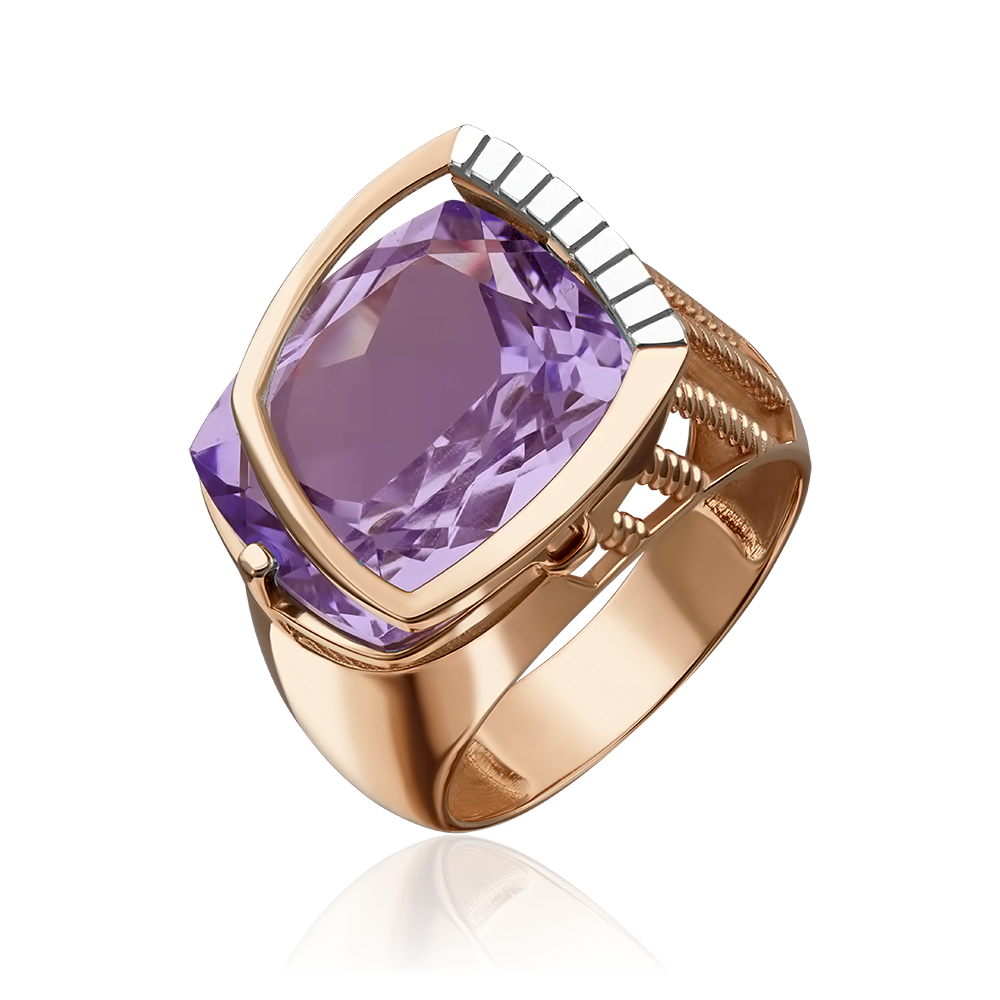 Кольцо из красного золота с аметистом 01-5243-00-203-1110-46