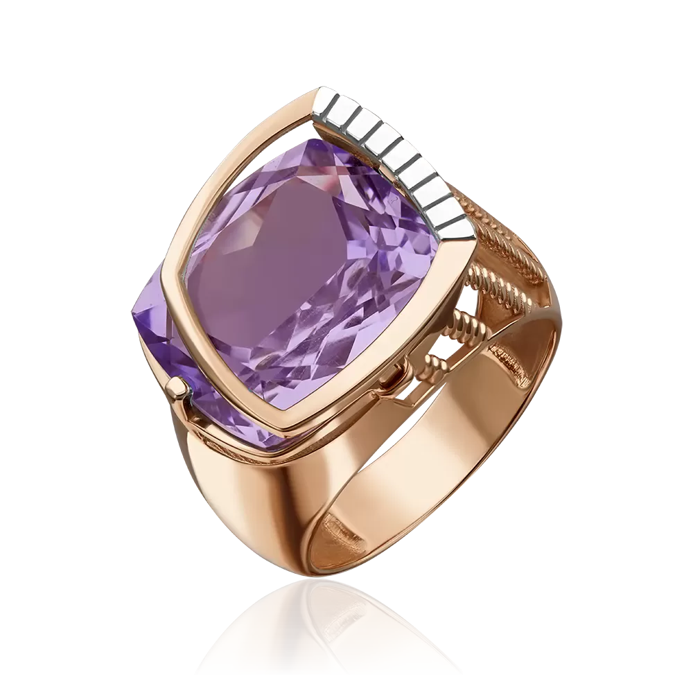 Кольцо из красного золота с аметистом 01-5243-00-203-1110-46