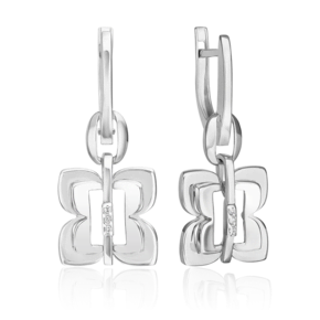 Серьги с английским замком из белого золота с бриллиантами 02-5010-00-101-1120