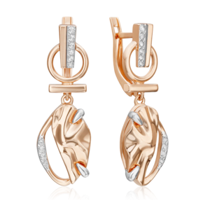 Серьги «Шарм» с английским замком из красного золота с натуральными топазами white 02-5089-00-201-1110