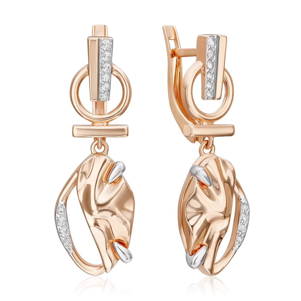 Серьги «Шарм» с английским замком из красного золота с натуральными топазами white 02-5089-00-201-1110