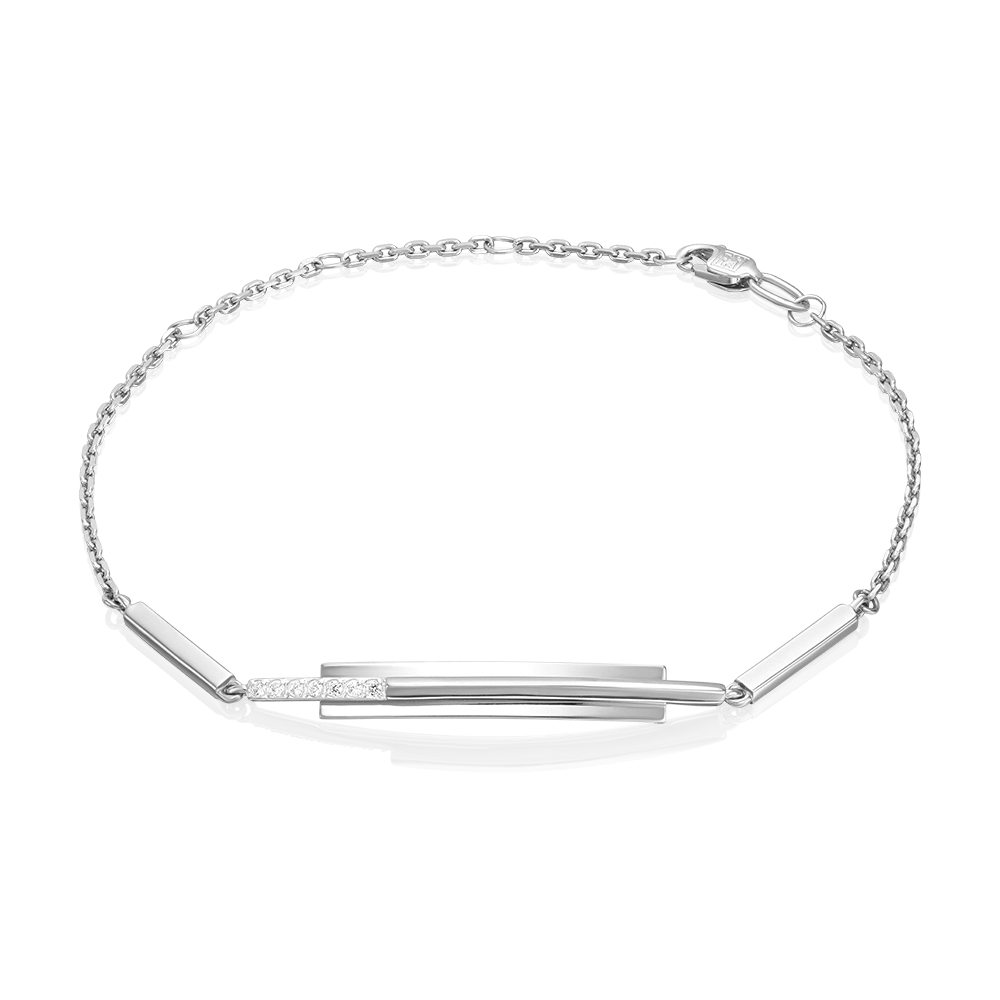 Браслет из белого золота с фианитами 05-0766-00-401-1120