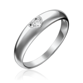 Кольцо из белого золота с бриллиантом 01-5161-00-101-1120-30