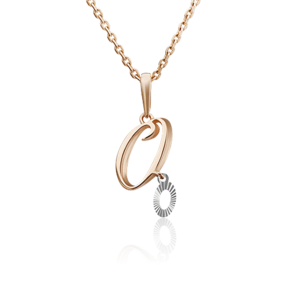 Подвеска «Буква О» из комбинированного золота 03-2950-О-000-1111