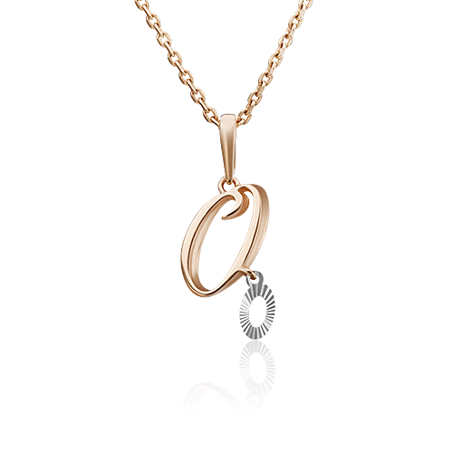 Подвеска «Буква О» из комбинированного золота 03-2950-О-000-1111