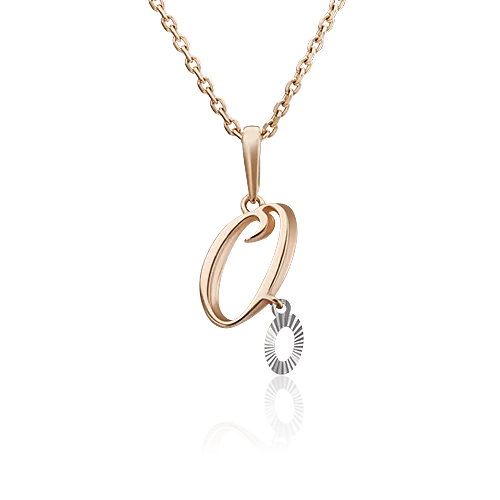 Подвеска «Буква О» из комбинированного золота 03-2950-О-000-1111