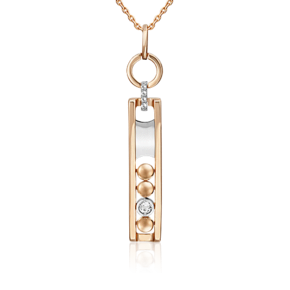 Подвеска «Дуэт форм» из комбинированного золота с натуральными топазами white 03-3293-00-201-1111