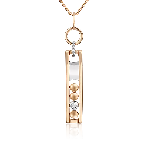 Подвеска «Дуэт форм» из комбинированного золота с натуральными топазами white 03-3293-00-201-1111